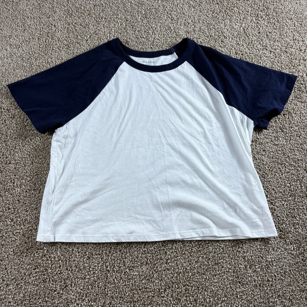 Old Navy Kids' Navy and White Raglan Tee